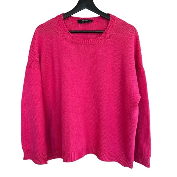 Weekend Max Mara Relaxed Crewneck Sweater Fuchsia Pink Medium Quiet Luxury Italy - Picture 1 of 6
